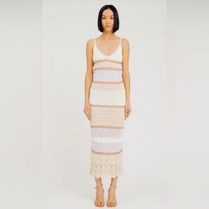 NWT Torn by Ronny Kobo Knit Adriana Dress. Tan/Neutral
